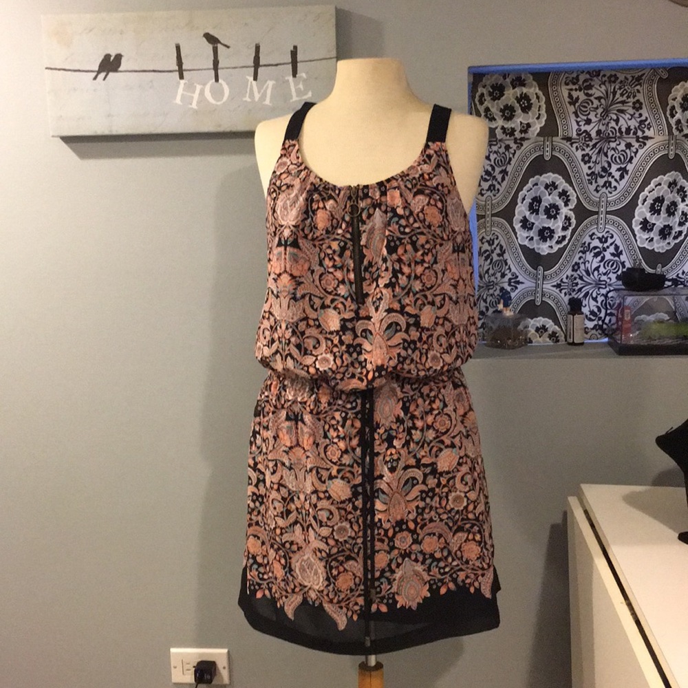 Multicolored Drawstring Dress Size Medium - image 6